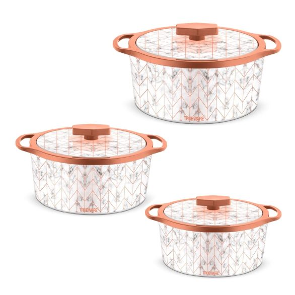 Floraa Superior Insulated Casserole Set Of 3 (500ml, 950ml, 1500ml) - TRUEWARE
