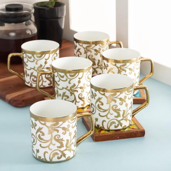 Clay craft director series golden white tea cups