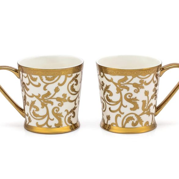 clay craft golden coffee mugs