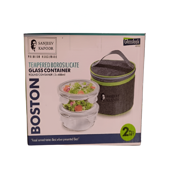 Sanjeev Kapoor Glass Lunch Box - Boston, Round